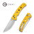 CIVIVI Noctis - Satin Nitro-V Blade  - Crossbar Lock - Yellow G10 Handle