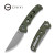 CIVIVI Noctis - Stonewashed Nitro-V Blade  - Crossbar Lock - Olive Canvas Micarta Handle