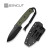 Sencut - Toxodon - 4.57" Black 9Cr18MoV Fixed Blade Knife w/ OD Green G10 Handle