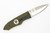 Hoffner Knives: SNAP Flatline - 3.5" Silver 440C Super Steel Folding Knife - Olive G10 Handle