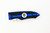 Hoffner Knives: SNAP Flatline - 3.5" Silver 440C Super Steel Partially Serrated Folding Knife - Thin Blue Line G10 Handle