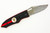 Hoffner Knives: SNAP Flatline - 3.5" Damascus Folding Knife - Thin Red Line G10 Handle