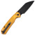 CJRB Cutlery - Pyrite Light - 3.34" Black PVD Coated AR-RPM9 Folding Knife w/Button Lock -  Amber FRN Handle