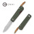CIVIVI - Slippy Sendy - 2.81" Satin Nitro-V Blade  - Slip Joint Utility Knife - Green & Red G10 Handle with Brown Leather Lanyard