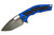 Heretic Knives - Medusa - Manual Folder - 3" Magnacut Steel Black DLC Finish Blade W/ Blue Aluminum Grip