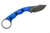 Tactical Pterodactyl Knives - Ringed Scalpel - 2" CPM-154 Steel Fixed Blade W/ Blue G-10 Handle & Grey Kydex Sheath