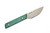 Bald Man Knife & Tool - Thicker Clipper - 2.25" Magnacut Fixed Blade W/ Forest Green Burlap Handle & Tan Kydex Sheath