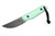 JP Bladesmithing - Shinobi XL - 3.125" AEB-L Fixed Blade W/ Tiffany Blue G-10 Handle & Black Leather Sheath