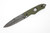 Hoffner Knives: Hand Spear - 5" Black 440C Stainless Steel Fixed Blade Knife - Flatline Olive G10 Handle