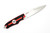Hoffner Knives: Hand Spear - 5" Silver 440C Stainless Steel Fixed Blade Knife - Thin Red Line G10 Handle