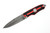 Hoffner Knives: Hand Spear - 5" Black 440C Stainless Steel Fixed Blade Knife - Thin Red Line G10 Handle