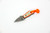 Aux Mfg - Pocket Lint - 1.5"  Vegas Forge Damasteel Blade w/ Grey, White, Orange G-10 Handle