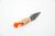 Aux Mfg - Pocket Lint - 1.5"  Vegas Forge Damasteel Blade w/ Grey, White, Orange G-10 Handle