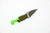Aux Mfg - Pocket Lint - 1.5"  Vegas Forge Damasteel Blade w/ Green G-10 W/ Black & FDE Liner Handle