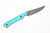Lex Rex Customs - Midsize Goblin - 3.25" Damascus Steel Fixed Knife W/ Tiffany Blue G-10 Handle 