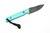 JP Bladesmithing - Fang EDC- 2.25" AEB-L Fixed Blade W/ Turquoise G-10 Handle & Black Leather Sheath