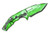 Heretic Knives - Medusa - Manual Folder - 3" Magnacut Steel Recurve Cel Shading Toxic Green