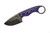 The Wizard Forge - Gremlin - 2.25" Black Stonewash AEB-L Fixed Blade W/ Purple & Black G10 Handle and Black Kydex Sheath W/ Purple Straps
