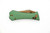 Aux Mfg - Pocket Tanto CB - 2.75" Rose Gold PVD 14c28n Steel Folding Blade w/ Green Milled Aluminum Handles