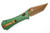 Aux Mfg - Pocket Tanto CB - 2.75" Rose Gold PVD 14c28n Steel Folding Blade w/ Green Milled Aluminum Handles