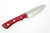 Lishen Knives - Little Canuck - 3.25" AEB-L Saber Grind Fixed Blade W/ Ruby Linen Micarta W/ Black Liners & Aluminum Pins Handle