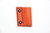 Aux Mfg - Pocket Lint Sheath - Orange Leather with Blue Stitching 