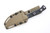 Microtech - Akris - 3.7" Stonewash M390MK Steel fixed Blade W/ Black G-10 Handle & Tan Kydex Sheath