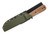 Very Good Knife Company - Tribute - 5" 80CRV2 Green Cerakote Fixed Blade W/ Natural Canvas Micarta Handle