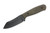 Very Good Knife Company - The Lone Star - 3.75" N690 Black Cerakote Fixed Blade W/ Green Canvas Micarta Handle