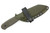 Very Good Knife Company - The Lone Star - 3.75" N690 Black Cerakote Fixed Blade W/ Green Canvas Micarta Handle