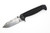 Half Face Blades - Disaster Folder - Polished Multilayered Acid Etched S45VN Blade, Anodized Black Handle, Black Nitride Frame, Dimpled Grip, Deep Carry Pocket Clip