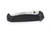 Half Face Blades - Disaster Folder - Polished Multilayered Acid Etched S45VN Blade, Anodized Black Handle, Black Nitride Frame, Dimpled Grip, Deep Carry Pocket Clip