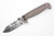 Half Face Blades - Disaster Folder - Polished Multilayered Acid Etched S45VN Blade, Anodized Grey Handle, Grey Nitride Frame, Dimpled Grip, Deep Carry Pocket Clip - 1