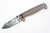 Half Face Blades - Disaster Folder - Polished Multilayered Acid Etched S45VN Blade, Anodized Grey Handle, Grey Nitride Frame, Dimpled Grip, Deep Carry Pocket Clip - 2