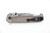 Half Face Blades - Disaster Folder - Polished Multilayered Acid Etched S45VN Blade, Anodized Grey Handle, Grey Nitride Frame, Dimpled Grip, Deep Carry Pocket Clip - 2