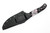 Half Face Blades - Crow Scout - Polished Multilayered Acid Etched S45VN Blade, Black Rams Horn W/ Fordite Split, Mosaic Pins, Aluminum Lanyard Pin, Textured Grip