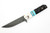 Half Face Blades - Kwaiken - Colorado Elk, Turquoise Tru-Stone Split, Copper Pin Stripe, Ironwood, Mosaic Pins, Textured Grip