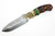 Half Face Blades - Disaster Breacher - Polished Multilayered Acid Etched 3V Blade, Ram horns, Brass & Natural Micarta Pin Stripping, Arizona Jade Tru-Stone Split, Desert Ironwood, Mosaic Pins, Copper Lanyard Pin, Textured Grip
