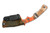 Lex Rex Customs - Wraith - 2" Alabama Damascus Steel Fixed Knife W/ Orange Acrylic Resin W/ Black & Copper Trustone & Maple Burl Handle 