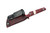 Lex Rex Customs - Mini Deathstick - 2" Damasacus Steel Fixed Knife W/ Red & Black Grip-X W/ White & Copper Tru-Stone & Red Liners Handle