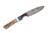 Lex Rex Customs - EDC Goblin - 2.4" Alabama Damascus Steel Fixed Knife W/ Purple Wood W/ Blue & White Tru-Stone & Maple Burl Handle 
