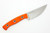 Microtech - Akris - 3.7" Stonewash M390MK Steel fixed Blade W/ Ember G-10 Handle & Dark Chocolate Leather Sheath