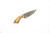 Toros Knife & Tool - Jellybean - 1.75" 4116 Steel Fixed Blade W/ Orange & White Epoxy Handle & Brown Leather Sheath - 2