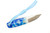 Toros Knife & Tool - Bear Claw - 2.1875" N690 Steel Fixed Blade W/ Blue & white Epoxy & Blue Leather Sheath 