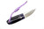 Toros Knife & Tool - Bear Claw - 2.1875" N690 Steel Fixed Blade W/ Purple Epoxy & Blue Leather Sheath 