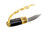 Toros Knife & Tool - Bear Claw - 2.1875" N690 Steel Fixed Blade W/ Purple & Yellow Epoxy & Green Leather Sheath 