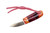 Toros Knife & Tool - Bear Claw - 2.1875" N690 Steel Fixed Blade W/ Red & Purple Epoxy & Red Leather Sheath 