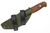 WK Forgeworks - Black Hawk - 3.8" Procut Steel Fixed Blade W/ Natural Linen Micarta Handles & Green Topographic Kydex