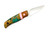 Cypress Creek Knives - Field Mouse TT - 2.6" AEB-L Fixed Blade W/ Dyed Box Else Burl W/ Natural Canvas & Pink Pins Handle