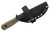 Very Good Knife Company - Adventure Jr. - 3.5" Badlands Cerakote AEB-L Fixed Blade W/ Double Green Canvas Micarta Handle